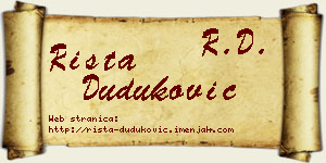 Rista Duduković vizit kartica